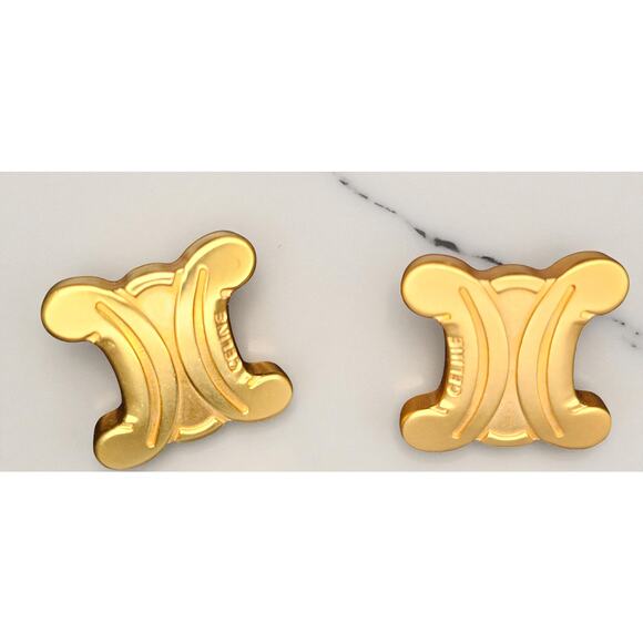 Vintage Celine Triomphe Clip-On Earrings - Picture 1 of 6